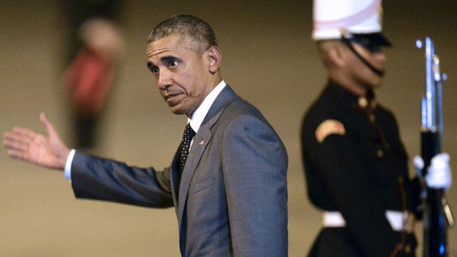 President Obama arrives in Panama City on April 9, 2015 for a summit of leaders from the Americas 