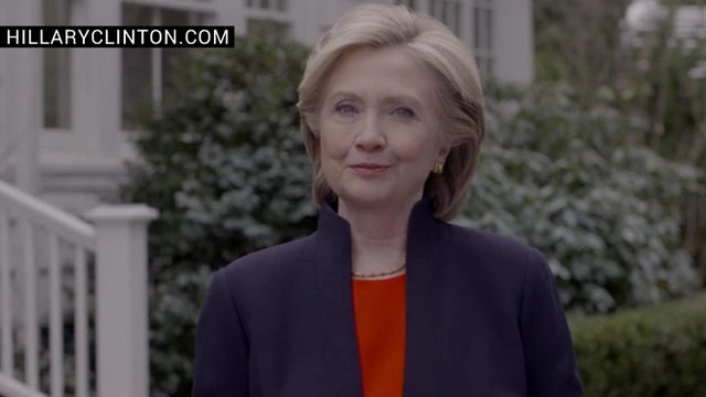 ​Hillary Clinton in video released April 12, 2105, announcing she's running for president for the second time 