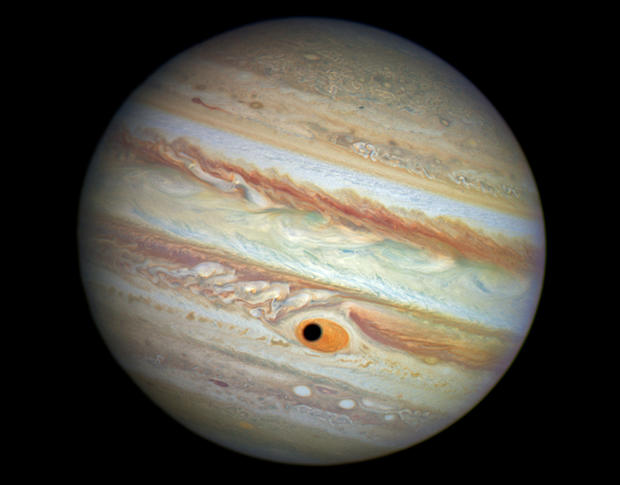 Jupiter's Great Red Spot and Ganymede's Shadow 
