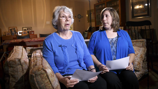 Elaine Weinstein, left, wife of American aid worker Warren Weinstein, is joined by their daughter, Jennifer Coakley, during an interview with The Associated Press at the family home in Rockville, Md., Aug. 8, 2014. 