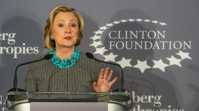 Former U.S. Secretary of State and first lady Hillary Clinton speaks at a press conference announcing a new initiative between the Clinton Foundation, United Nations Foundation and Bloomberg Philanthropies on Dec. 15, 2014, in New York City. 