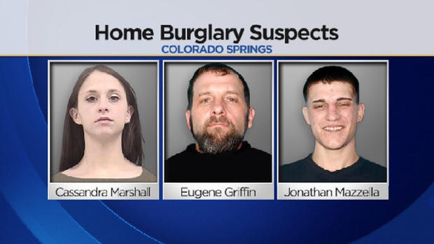 springs burglary suspects Cassandra Marshall, Eugene Griffin, Jonathan Mazzella 