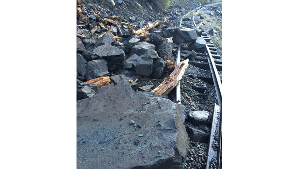 Railroad Rockslide 2 durango silverton narrow gauge railroad (from Facebook) 