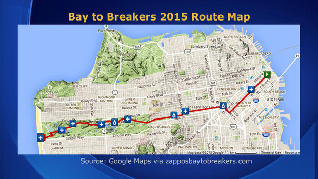 Bay to Breakers Route Map 