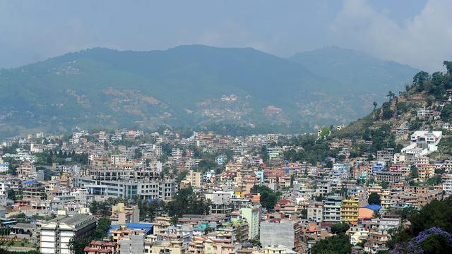​In this photograph, a general view of the Kathmandu after multiple earthquakes struck the Himalayan nation 