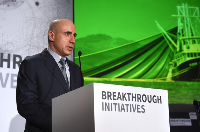 DST Global Founder Yuri Milner speaks as he attends a press conference on the Breakthrough Life in the Universe Initiatives, hosted by Yuri Milner and Stephen Hawking, at The Royal Society in London, England