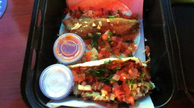 Mariscos Mocorito grilled fish and marlin tacos 
