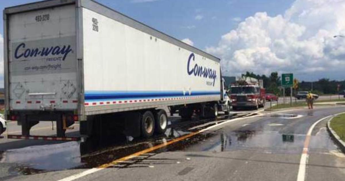Maple syrup makes highway mess when truck leaks