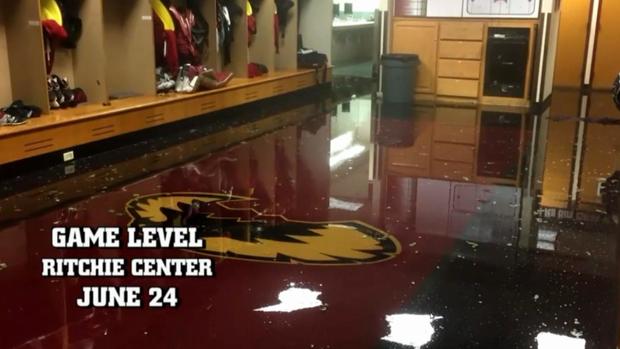 DU flooding, locker room 