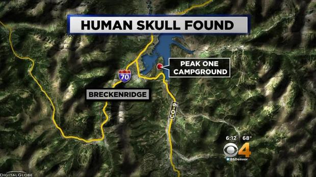 Human skull found map 