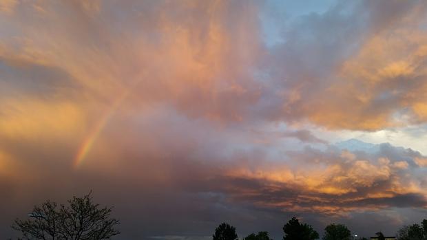 faint rainbow, colorful sky, McClure 