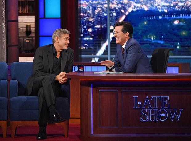 Stephen Colbert and George Clooney 