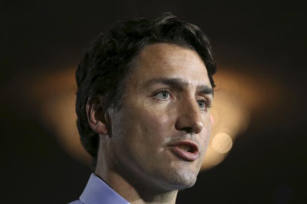 Justin Trudeau during news conference in Calgary, Alberta on October 18, 2015 