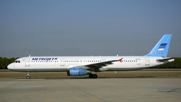 The Metrojet Airbus A-321 with registration number EI-ETJ that crashed in Egypt's Sinai Peninsula is seen in this picture taken in Antalya, Turkey, Sept. 17, 2015. 