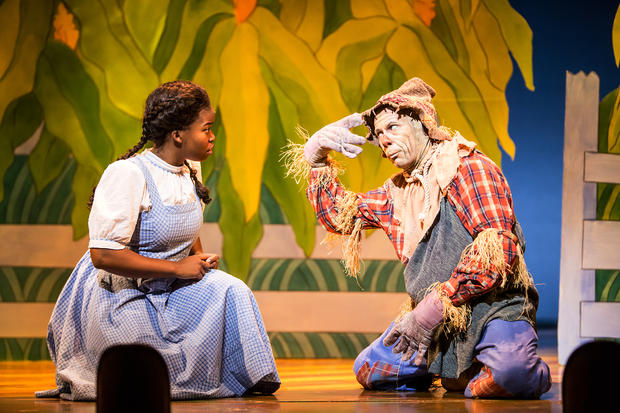 Dorothy and the Scarecrow in 'The Wizard Of Oz' 