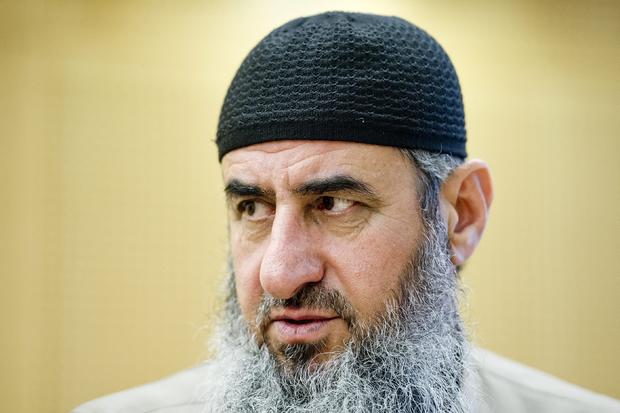 Najmaddin Faraj Ahmad, known as Mullah Krekar, is seen in a court in Oslo 