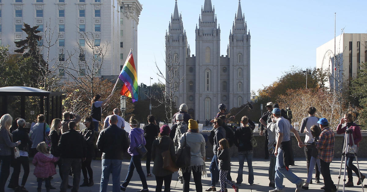 Hundreds Protest Mormon Lgbt Policy Cbs News 8547