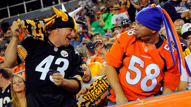 Steelers fan and Broncos fan 