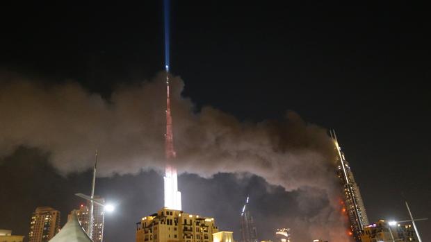 Dubai skyscraper engulfed in flames 