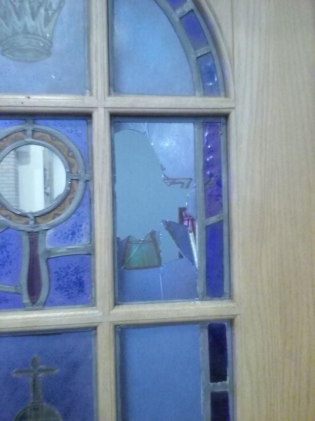 broken stained glass window 