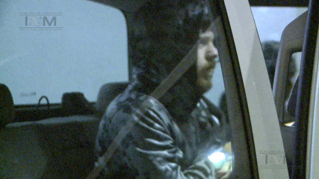 Ethan Couch, known as the "affluenza" teen after he killed four people in a drunk-driving incident in 2013, is seen getting into a Mexican government vehicle to be driven to an airport in this still image from a video provided by Mexico's National Institu 