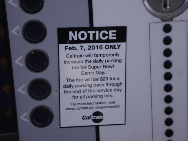 While Caltrain parking is usually only $5, it will increase to $20 on Super Bowl Sunday 