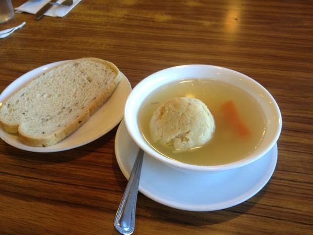 Benji's Deli matzah ball soup 
