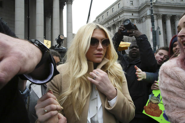 Pop star Kesha leaves Supreme Court in New York on Feb. 19, 2016 after losing bid to be freed from recording contract with Dr. Luke 