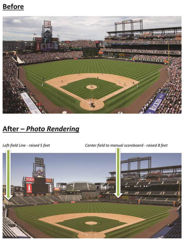 Colorado Rockies announce they will raise outfield fences in two