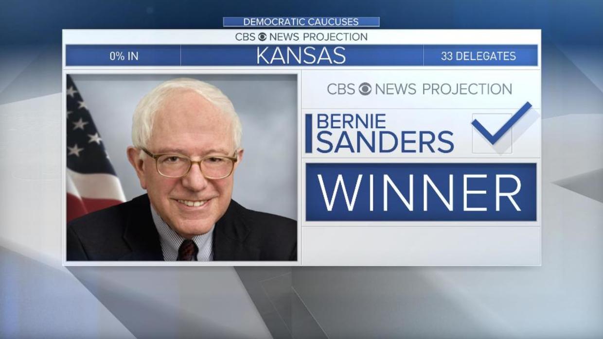 Bernie Sanders Wins Kansas Democratic Caucus Cbs News 