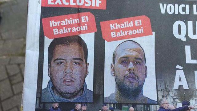 ​Brothers Khalid and Brahim Bakraoui, suspects linked to the Brussels terrorist attacks, are pictured on a newspaper front page in Brussels 