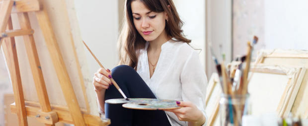 painting art woman student  610 