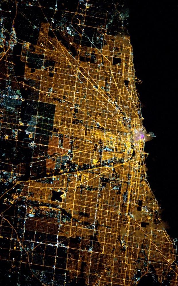 Chicago From Space Inverted 