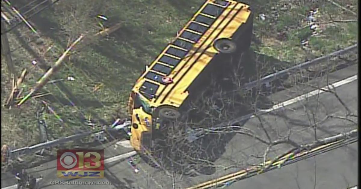 9 Students, Driver Injured After School Bus Flips In Baltimore County