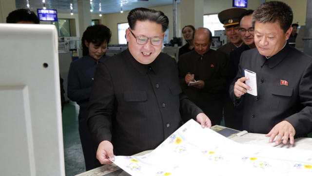 ​North Korean leader Kim Jong Un gives field guidance during his visit to the newly built Mindulle Notebook Factory in this undated photo released by North Korea's Korean Central News Agency (KCNA) in Pyongyang on April 19, 2016. 