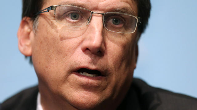 North Carolina Gov. Pat McCrory holds a news conference with fellow members of the Republican Governors Association at the U.S. Chamber of Commerce Feb. 23, 2015, in Washington. 