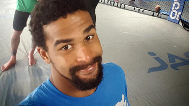 Mixed martial arts fighter Jordan Parsons smiles for a selfie posted to his Facebook page on April 30, 2016. 