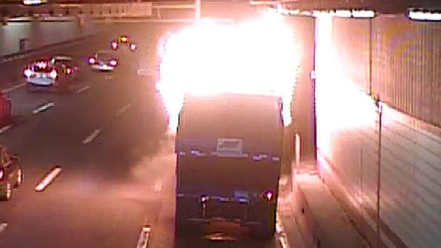 truck fire o'neill tunnel 