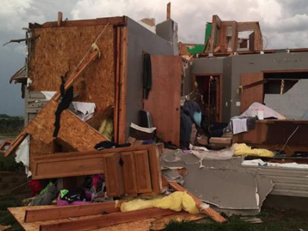 ​Remnants of home destroyoed by twister in Dickinson County, Kansas on May 25, 2016 