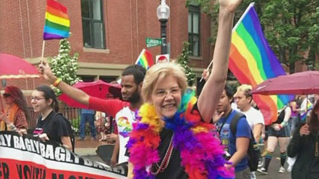 Elizabeth Warren Boston Pride Parade 