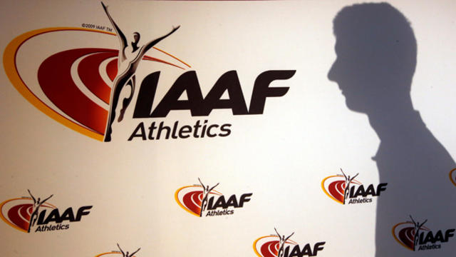 A man casts his shadow following a press conference by Sebastian Coe, president of the International Association of Athletics Federations, as part of the 203nd IAAF council meeting in Monaco March 11, 2016.​ 