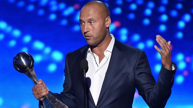 Honoree Derek Jeter accepts the Icon Award onstage during the 2015 ESPYS at Microsoft Theater on July 15, 2015, in Los Angeles, California. 