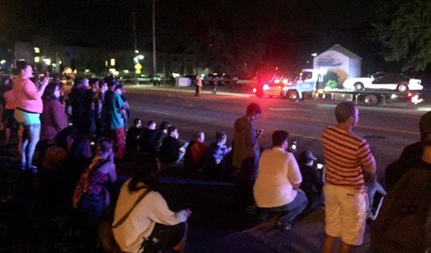 Crowds Watch As Philando Castile's Car Is Towed 