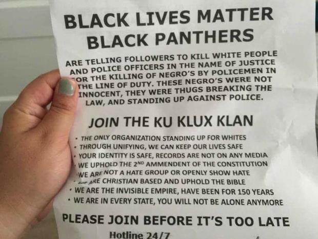 Ku Klux Klan flyer 