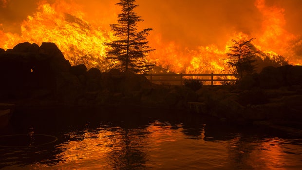 Wildfire explodes outside Los Angeles