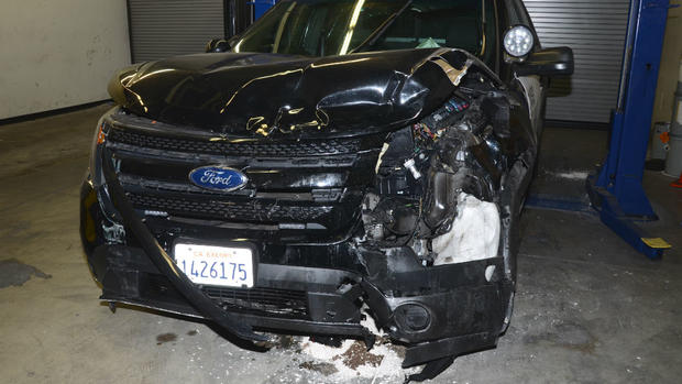 OPD officer's damaged SUV 