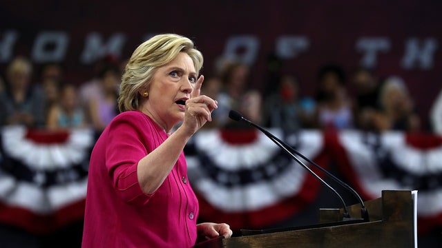 Democratic presidential nominee Hillary Clinton speaks during a campaign rally at Temple University on July 29, 2016, in Philadelphia, Pennsylvania. 