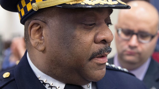 Eddie Johnson speaks to the press after being sworn in as Chicago Police superintendent on April 13, 2016, in Chicago, Illinois. 