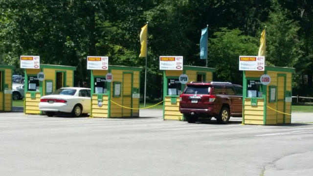 ​The motor vehicle entrance to the Idlewild and SoakZone amusement park is seen near Ligonier, Pennsylvania. 