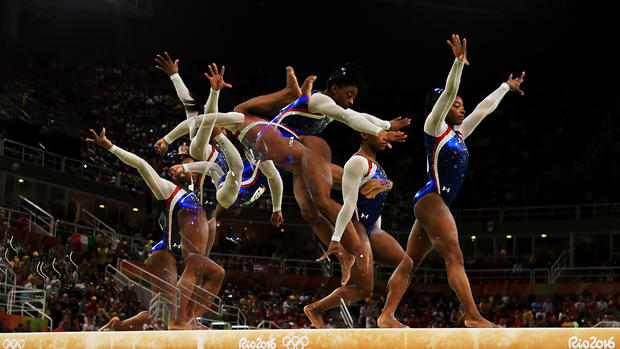 U.S. women gymnasts go for gold 